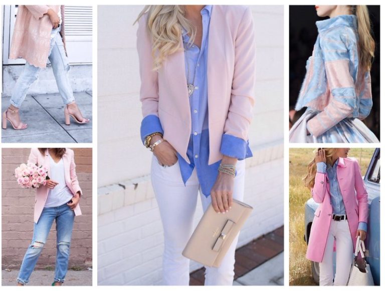 Модные дизайнеры предлагают различные варианты сочетания оттенков синего и розового