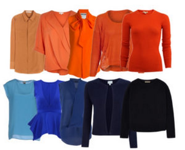 Оранжевый – гармоничный компаньон синего в различных образах