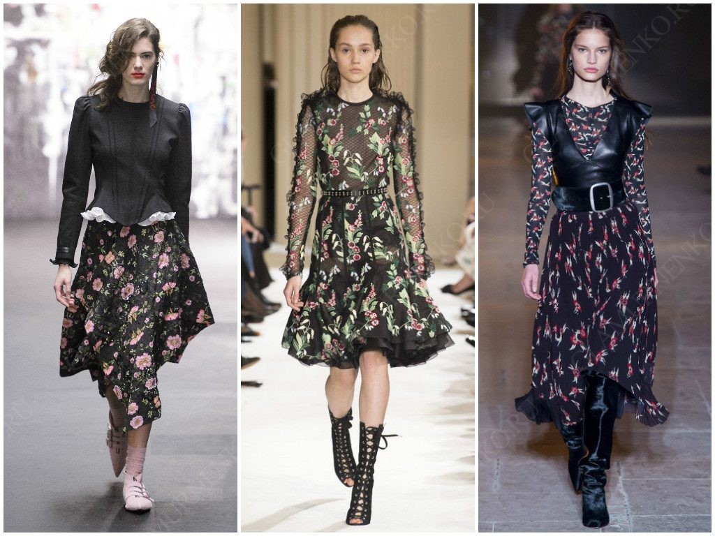 Осенние цветы в сезоне от Preen by Thornton Bregazzi, Giambattista Valli, Isabel Marant