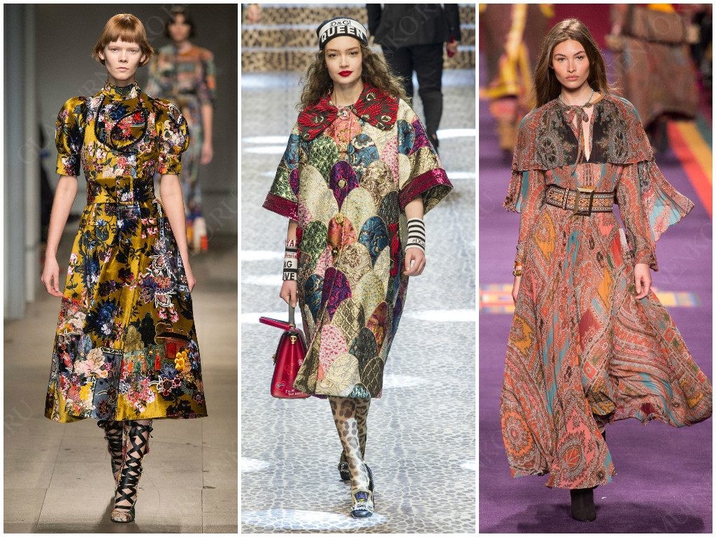 Демонстрация фолк-стиля от Erdem, Dolce & Gabbana, Etro