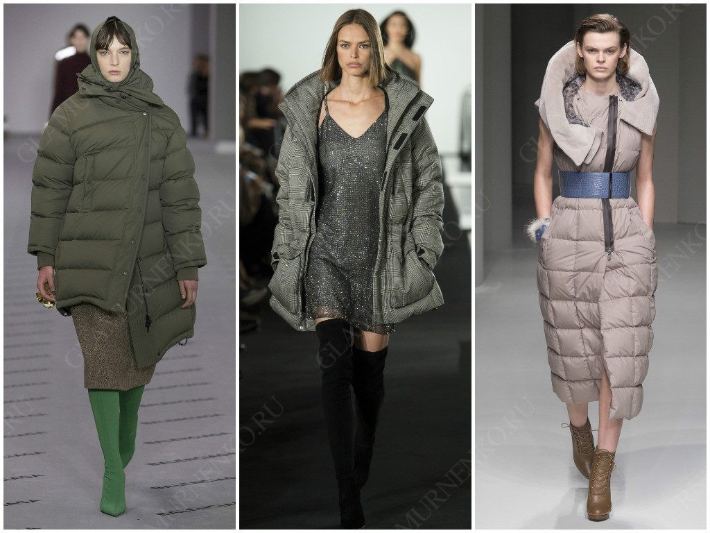 Пуховик в спокойных тонах в коллекциях Balenciaga, Ralph Lauren, Salvatore Ferragamo осень-зима 2017-2018