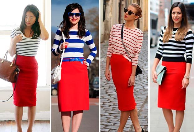 С чем можно носить красную юбку, правила сочетания моделей и выбор образа