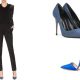 Черный костюм и синие туфли - классика офисного стиля.