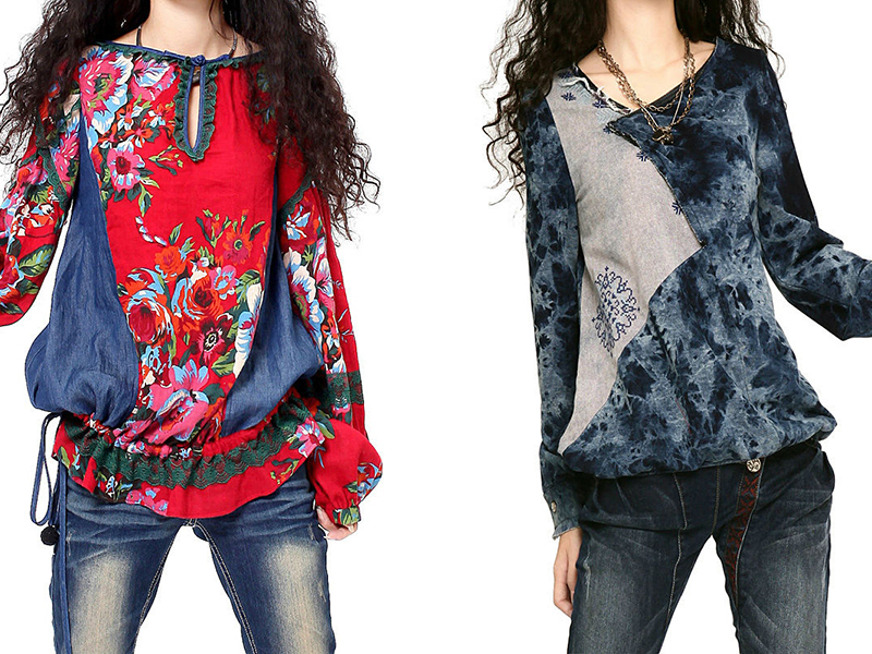 Блузы в бохо стиле - яркий микс натуральных материалов, броского декора, разнообразных фасонов